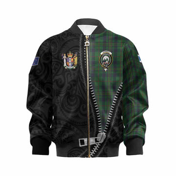 Kennedy Tartan Kid Bomber Jacket New Zealand Pattern Unique Zipper Stylized