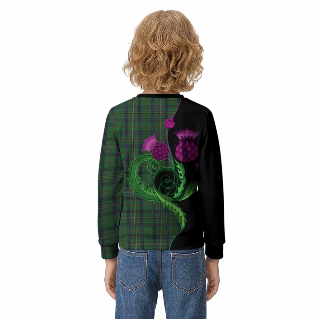 Kennedy Tartan Kid Knitted Sweatshirt Traditional Scottish Thistle
