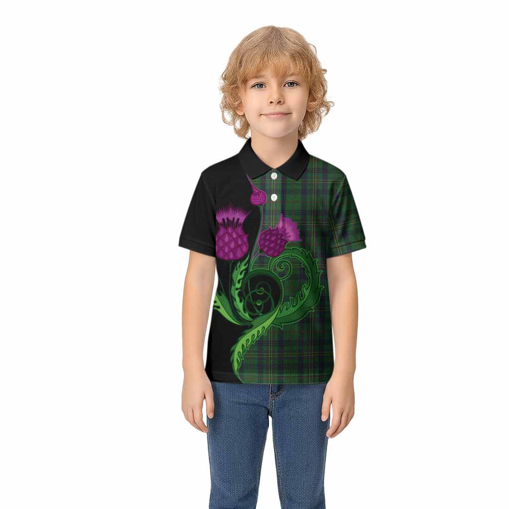 Kennedy Tartan Kid Polo Shirt Traditional Scottish Thistle