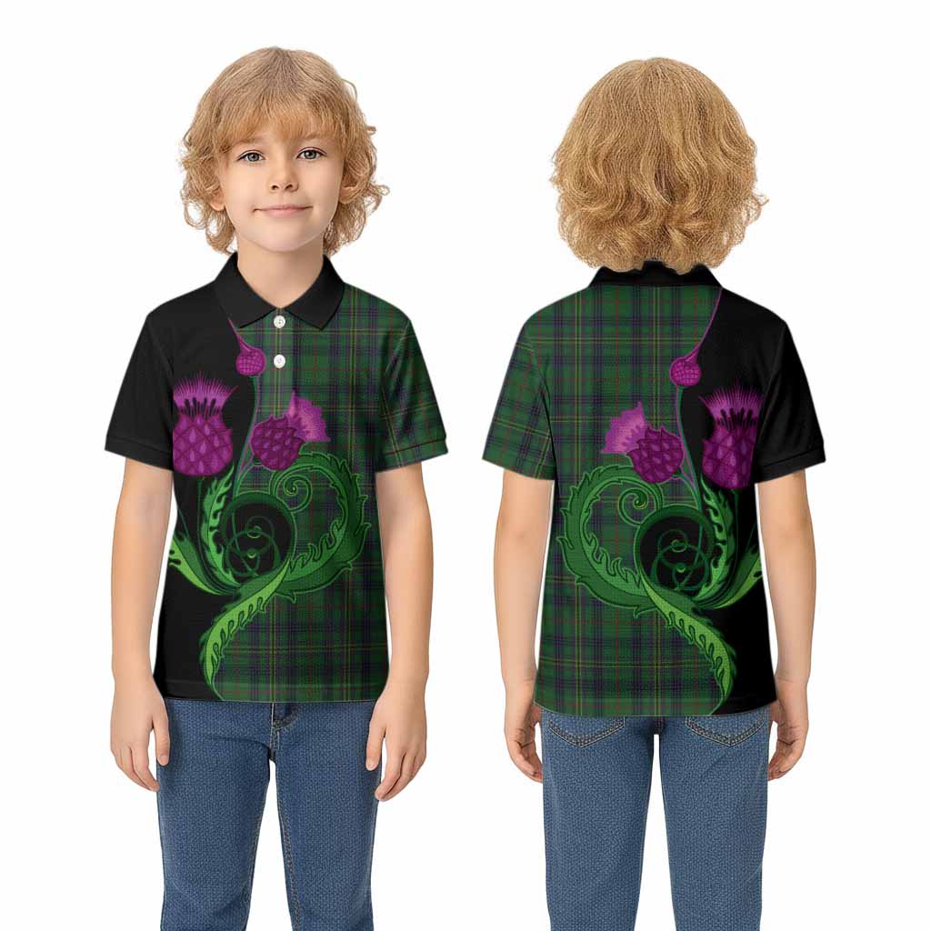 Kennedy Tartan Kid Polo Shirt Traditional Scottish Thistle