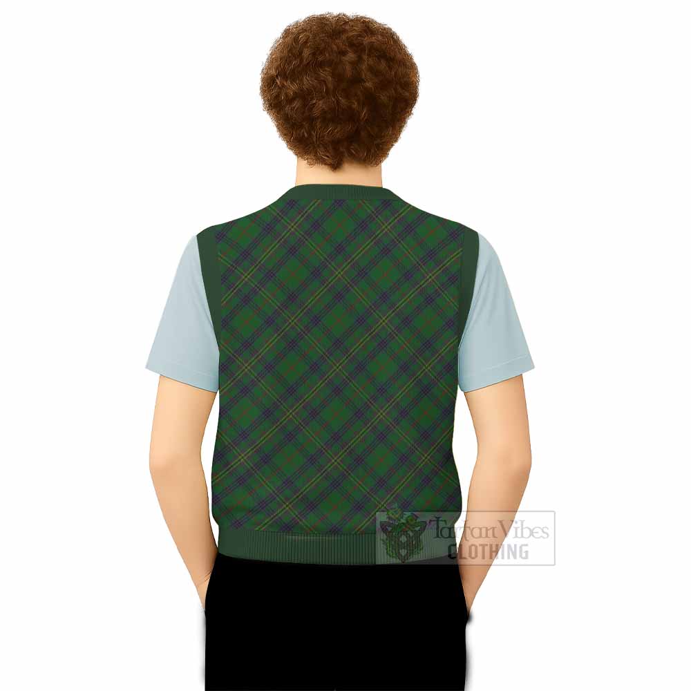 Kennedy Tartan  Knitted V-Neck Vest Cross Style