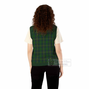 Kennedy Tartan Knitted V-Neck Vest with Family Crest