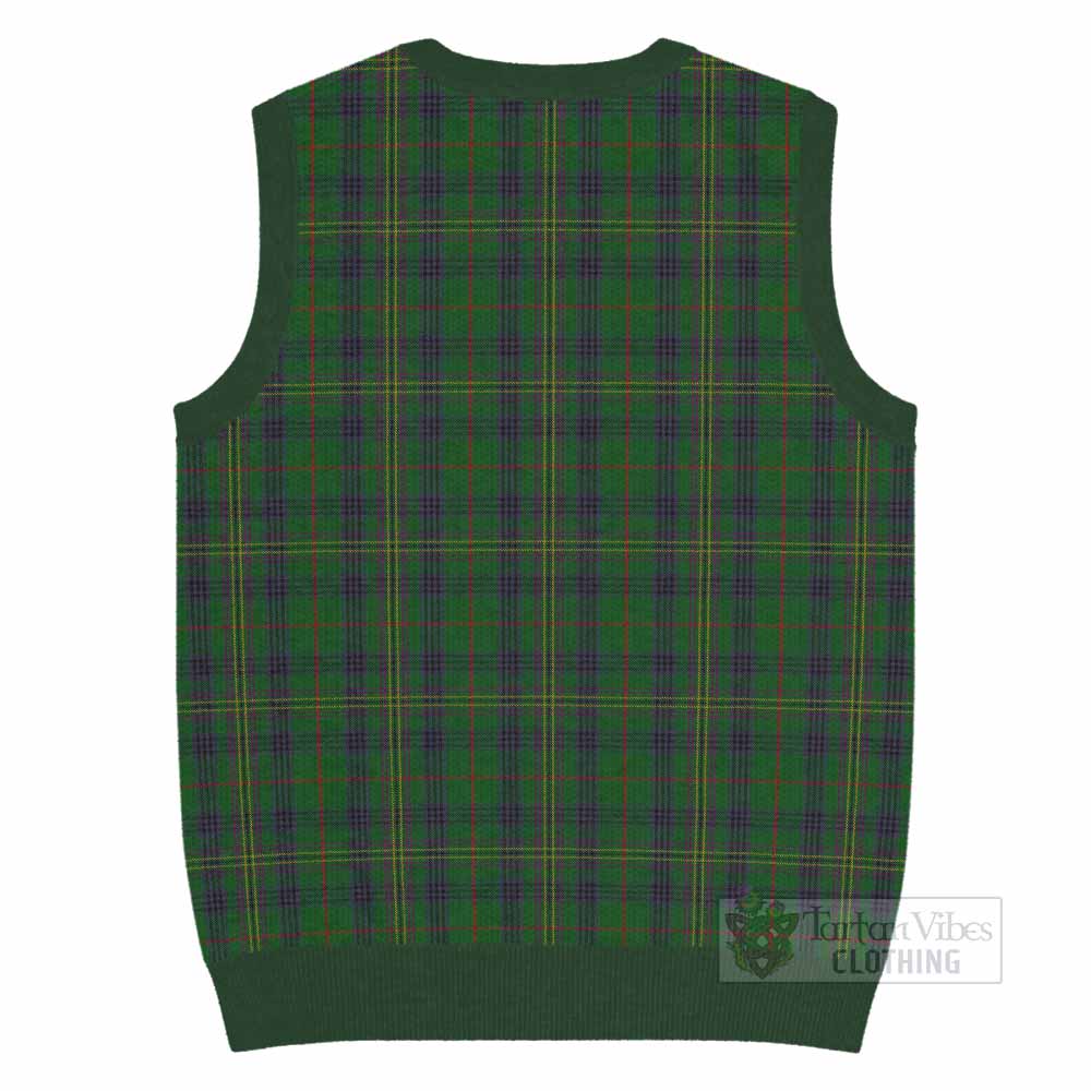Kennedy Tartan Knitted V-Neck Vest with Family Crest - Tartan Vibes Clothing