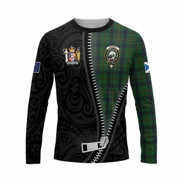 Kennedy Tartan Long Sleeve T-Shirt New Zealand Pattern Unique Zipper Stylized
