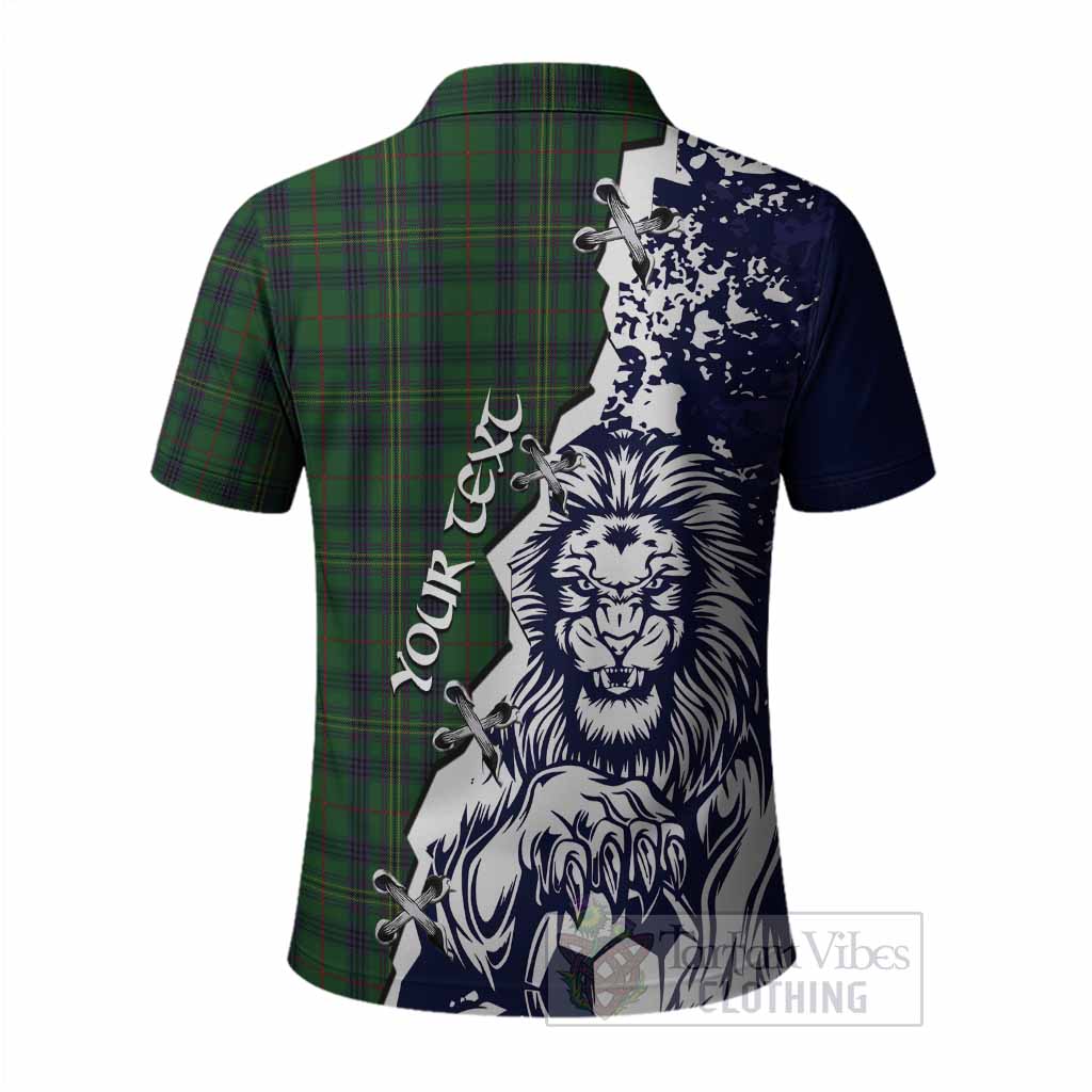 Kennedy Tartan Scottish Polo Shirt Angry Lion With Soccer Ball Style