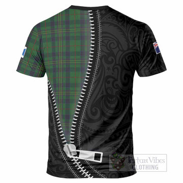 Kennedy Tartan T-Shirt New Zealand Pattern Unique Zipper Stylized