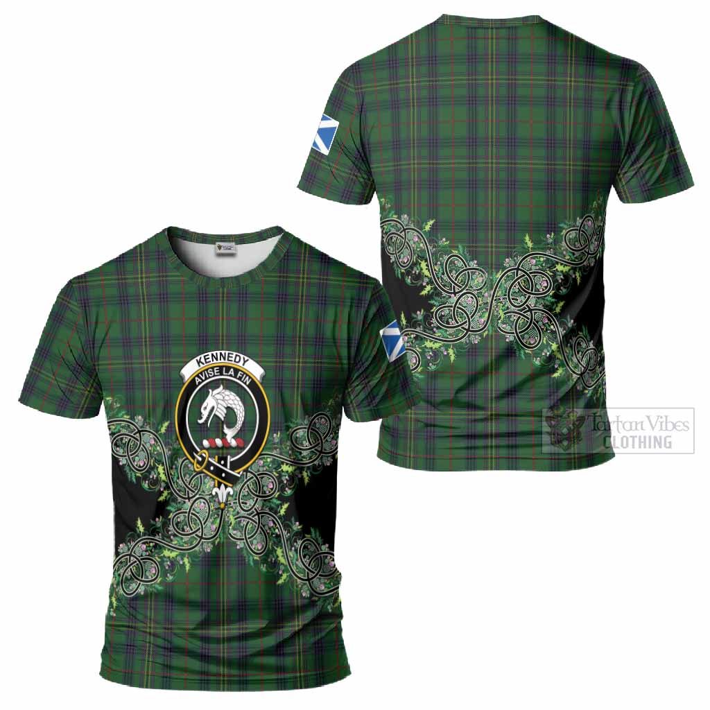 Kennedy Tartan T-Shirt Thistle Scottish Spirit