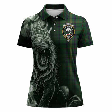 Kennedy Tartan Women Polo Shirt Roaring Lion Heritage