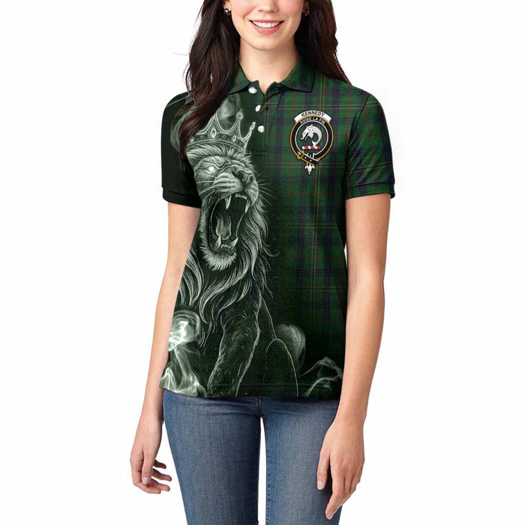 Kennedy Tartan Women Polo Shirt Roaring Lion Heritage