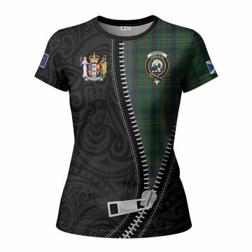 Kennedy Tartan Women T shirt New Zealand Pattern Unique Zipper Stylized