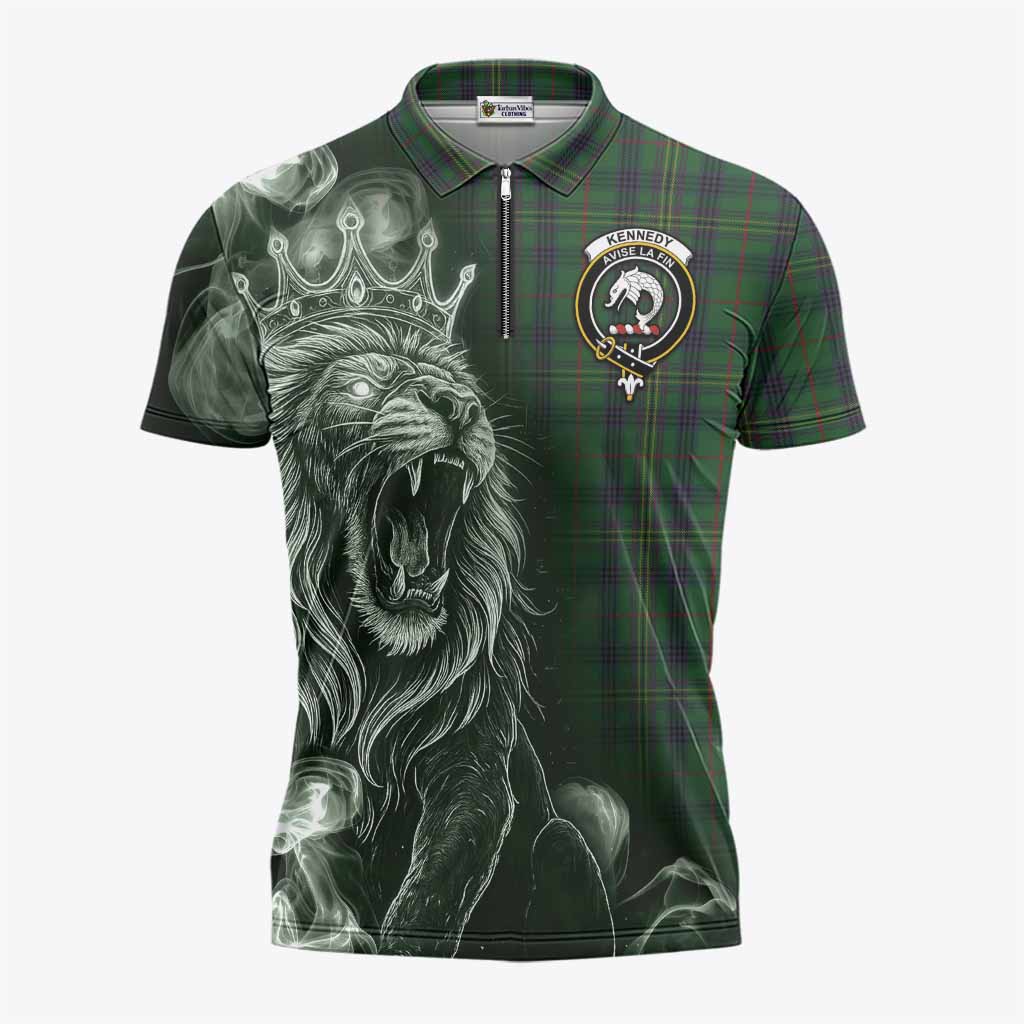Kennedy Tartan Zipper Polo Shirt Roaring Lion Heritage