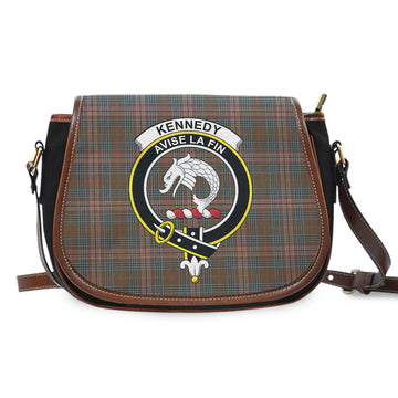 Kennedy Weathered Tartan Saddle Bag with Family Crest