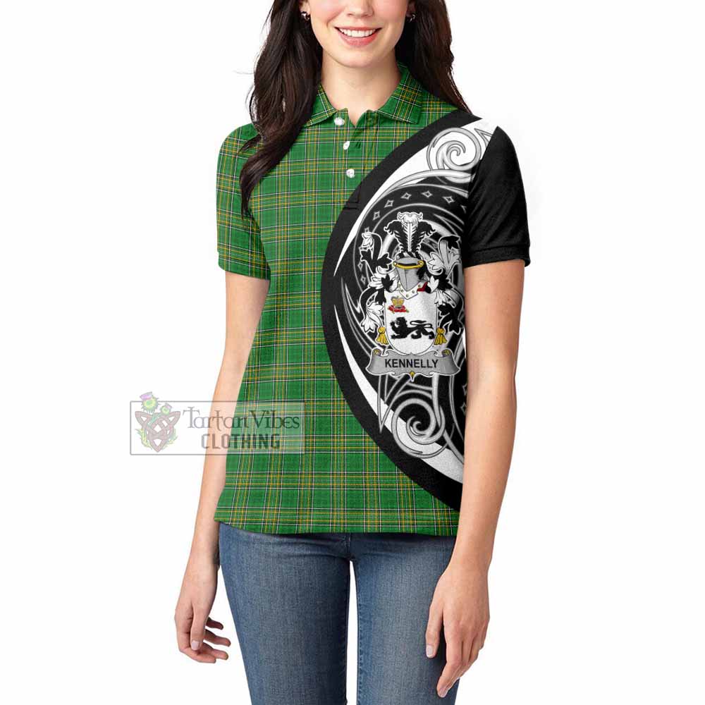 Kennelly Irish Clan Women's Polo Shirt Celtic Circle Style - Tartan Vibes Clothing