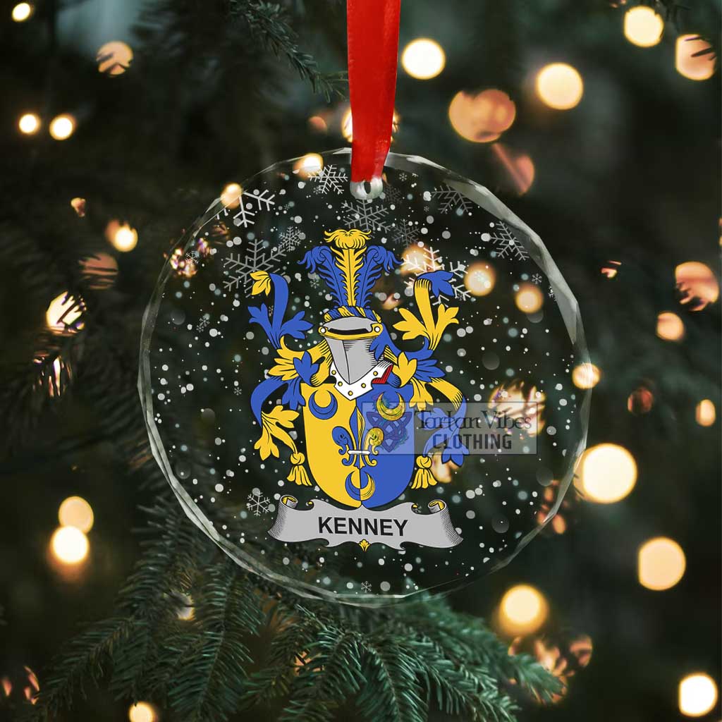 Kenney Irish Clan Christmas Glass Ornament with Coat of Arms - 2D-tartanvibesclothing
