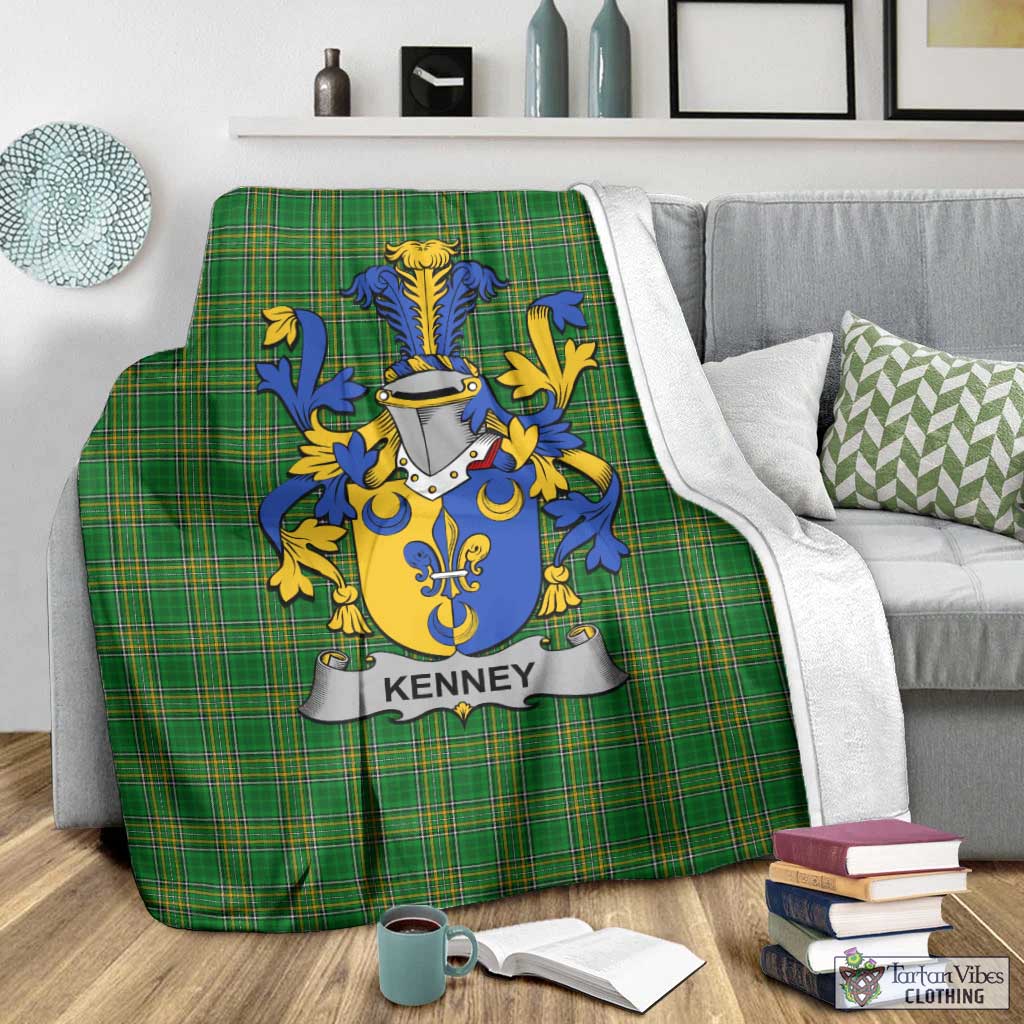 Kenney Irish Clan Tartan Blanket with Coat of Arms - Tartan Vibes Clothing