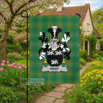 Kent Irish Clan Tartan Garden Flag with Coat of Arms