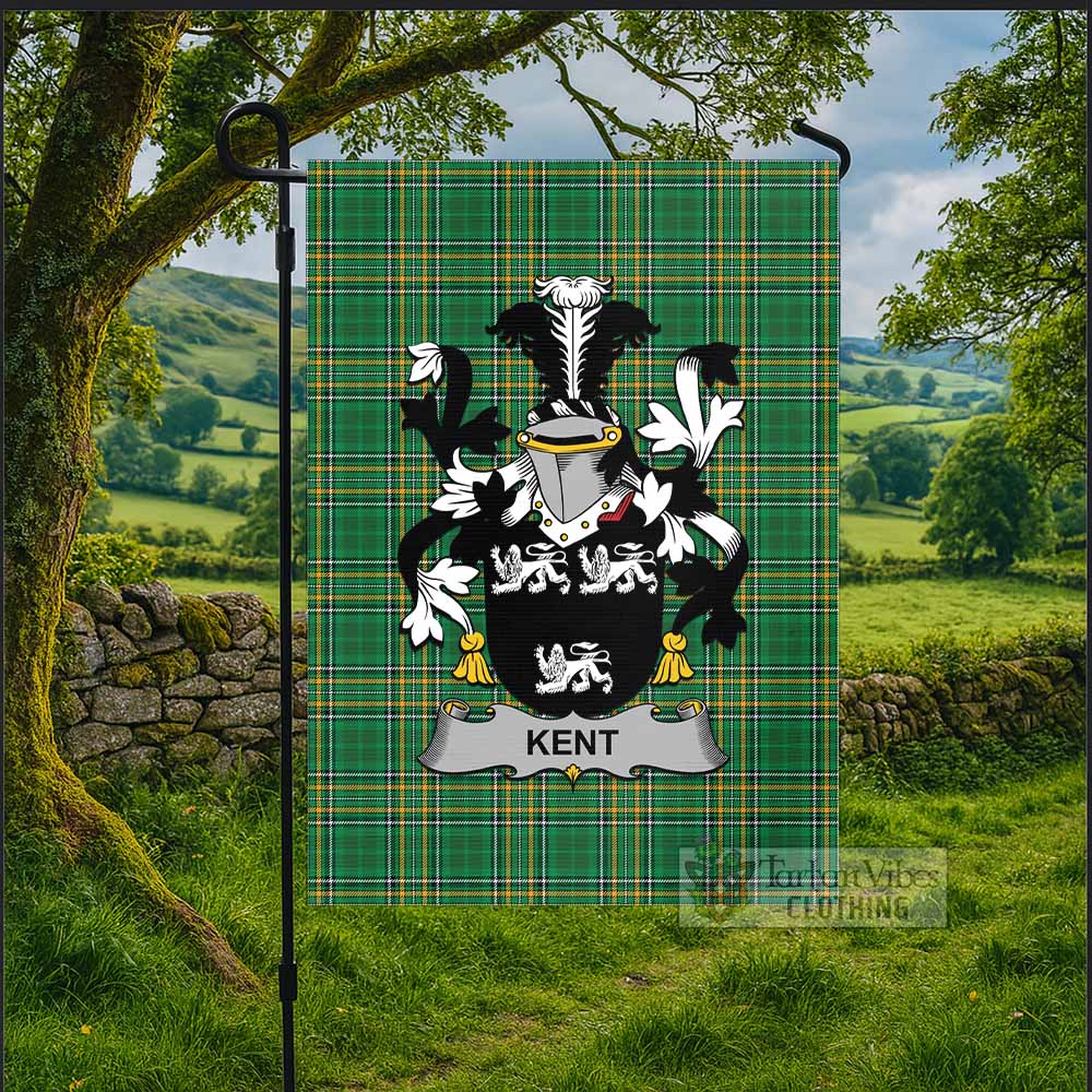 Kent Irish Clan Tartan Flag with Coat of Arms