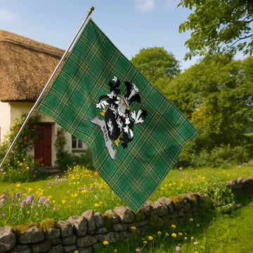 Kent Irish Clan Tartan House Flag with Coat of Arms