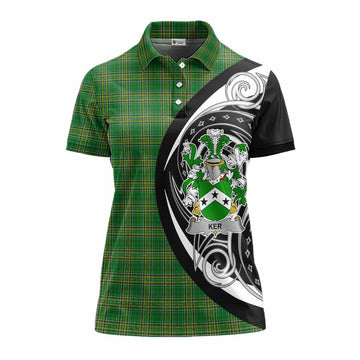 Tartan Vibes Clothing Ker Irish Clan Women's Polo Shirt Celtic Circle Style