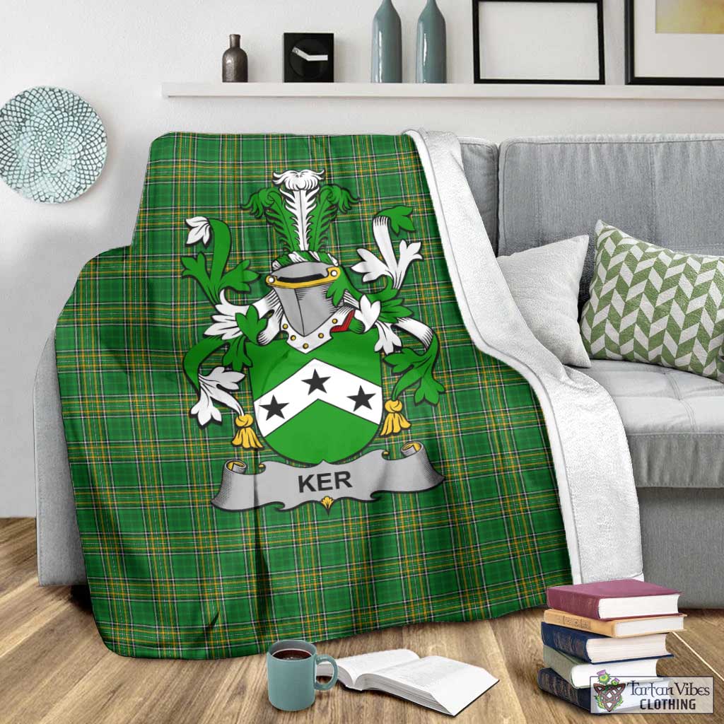 Ker Irish Clan Tartan Blanket with Coat of Arms - Tartan Vibes Clothing