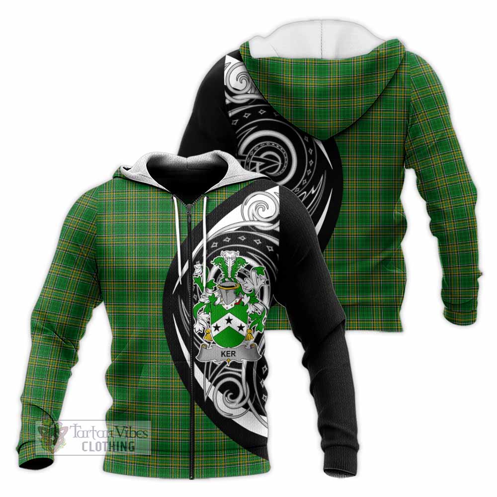 Ker Irish Clan Knitted Hoodie Celtic Circle Style Unisex Knitted Zip Hoodie - Tartan Vibes Clothing