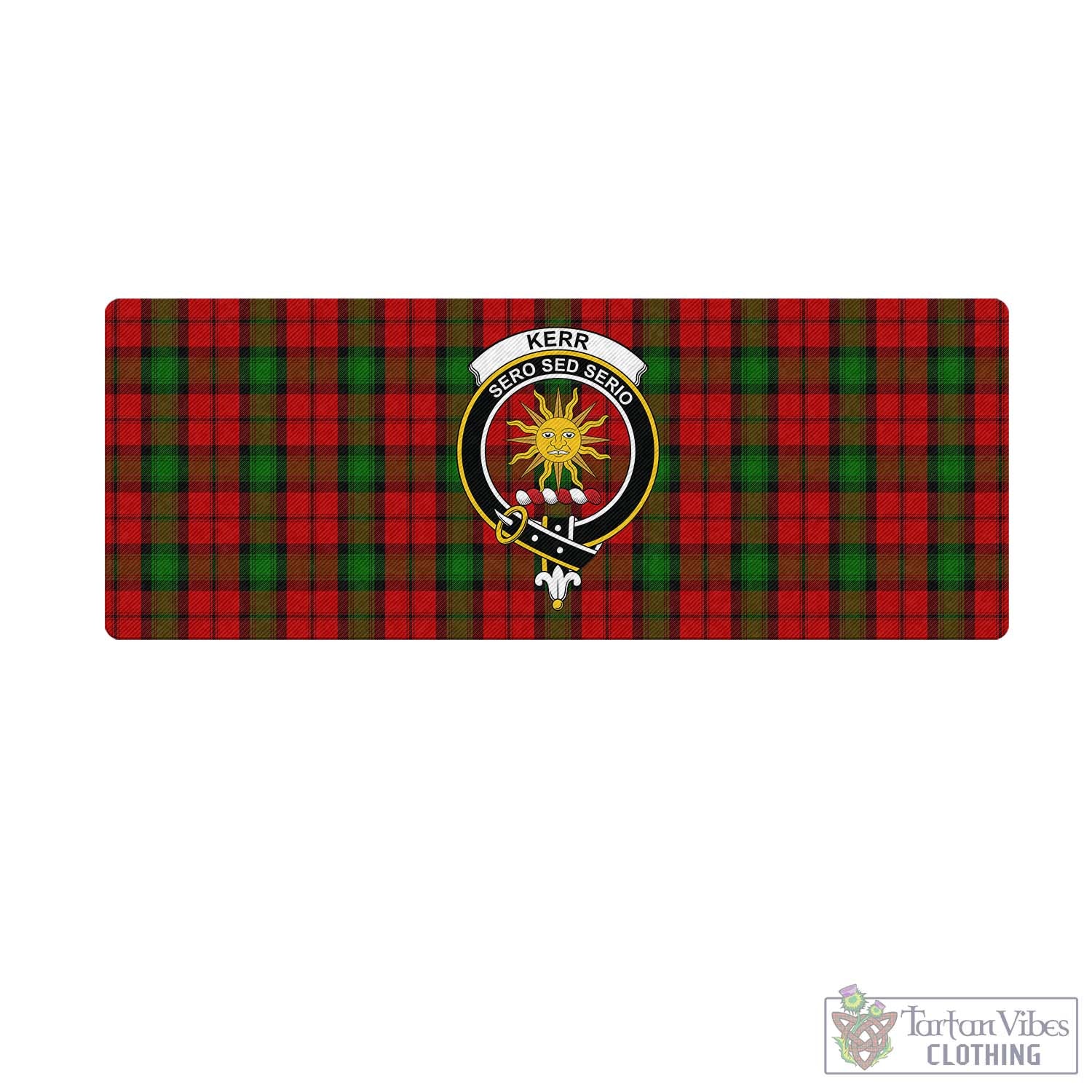 Tartan Vibes Clothing Kerr Tartan Mouse Pad with Family Crest