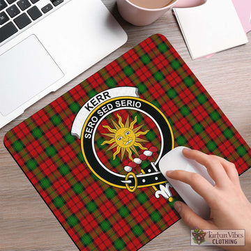 Tartan Vibes Clothing Kerr Tartan Mouse Pad with Family Crest