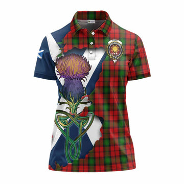 Tartan Vibes Clothing Kerr Tartan Family Crest Women's Polo Shirt Scottish Thistle Celtic Inspired