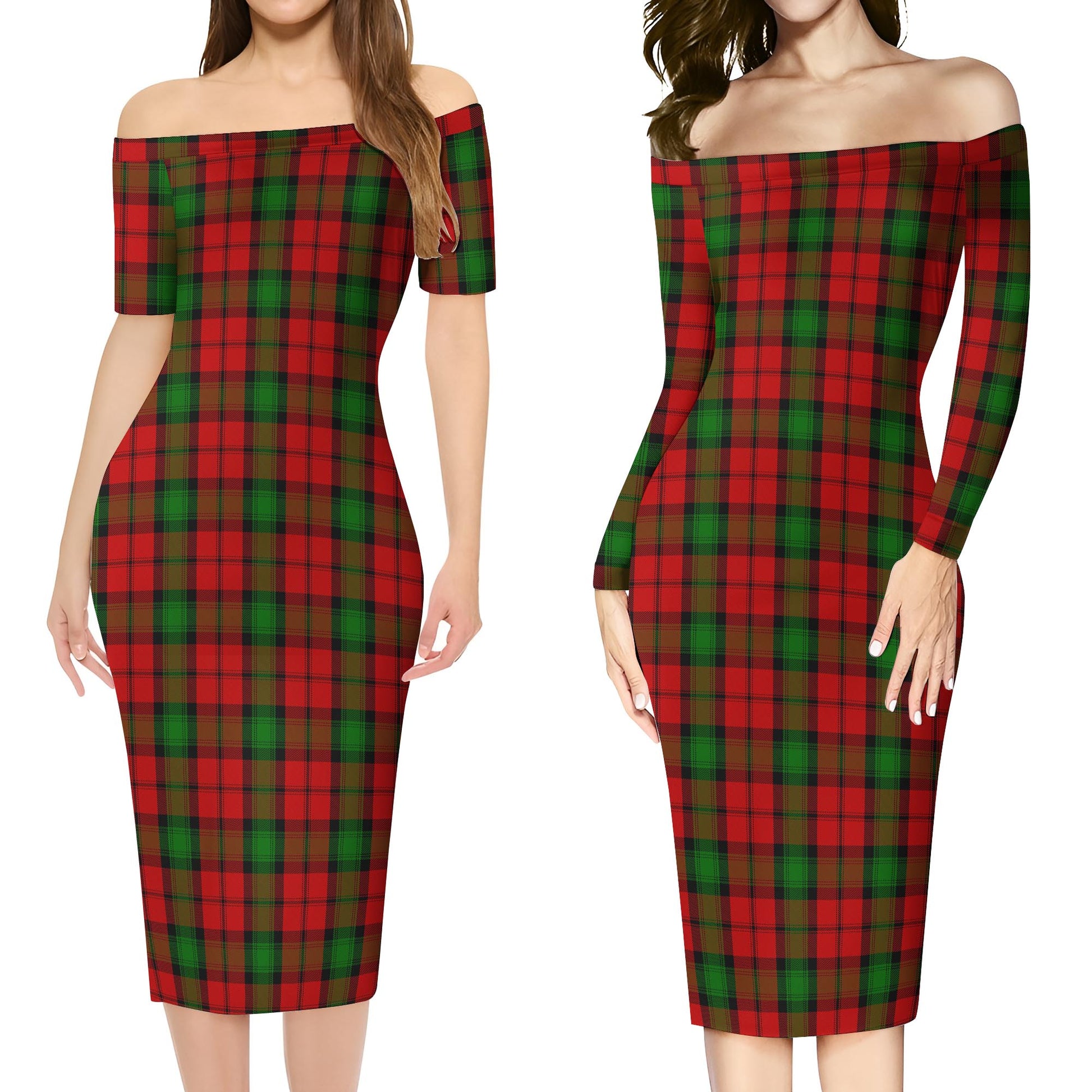 Kerr Tartan Off Shoulder Lady Dress Women's Dress - Tartanvibesclothing