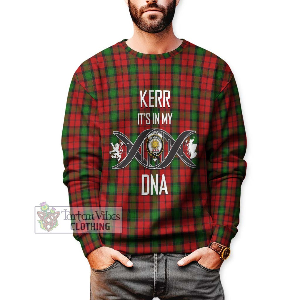 Kerr Tartan Sweatshirt with Family Crest DNA In Me Style Unisex - Tartanvibesclothing Shop