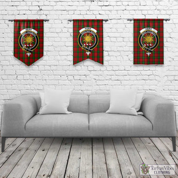 Kerr Tartan Gonfalon, Tartan Banner with Family Crest