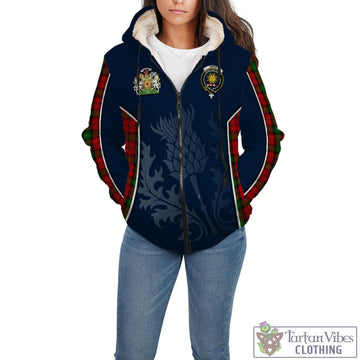 Kerr Tartan Sherpa Hoodie with Family Crest and Scottish Thistle Vibes Sport Style