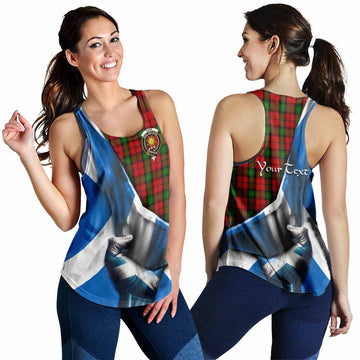 Tartan Vibes Clothing Kerr Tartan Women's Racerback Tanks with Family Crest Scotland Patriotic Style