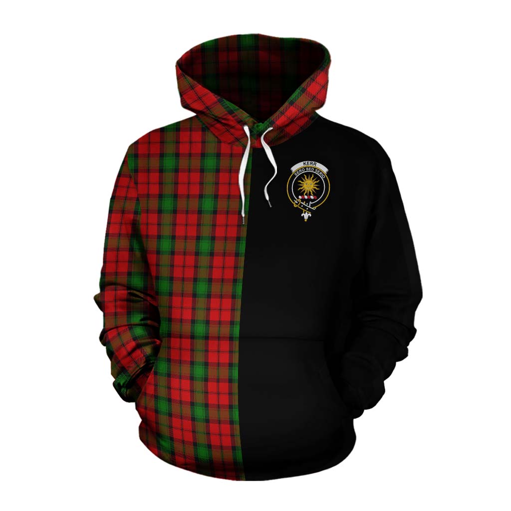 Tartan Vibes Clothing Kerr Tartan Cotton Hoodie with Family Crest and Half Of Me Style