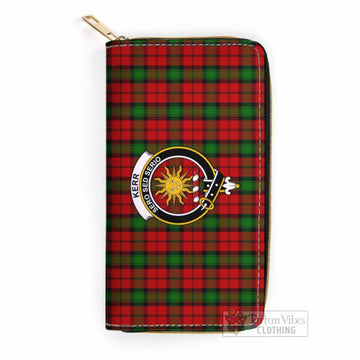 Kerr Tartan Women's Leather Wallet with Family Crest