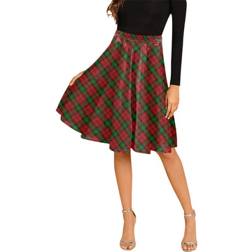 Kerr Tartan Melete Pleated Midi Skirt Cross Style