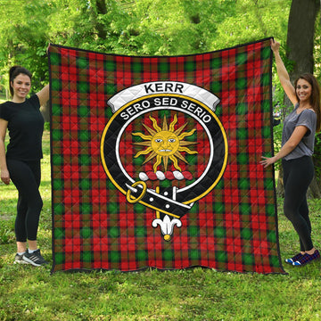 Kerr Tartan Quilt with Family Crest