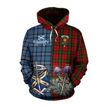 Tartan Vibes Clothing Kerr Tartan Cotton Hoodie Happy St. Andrew's Day Half Tartan Style