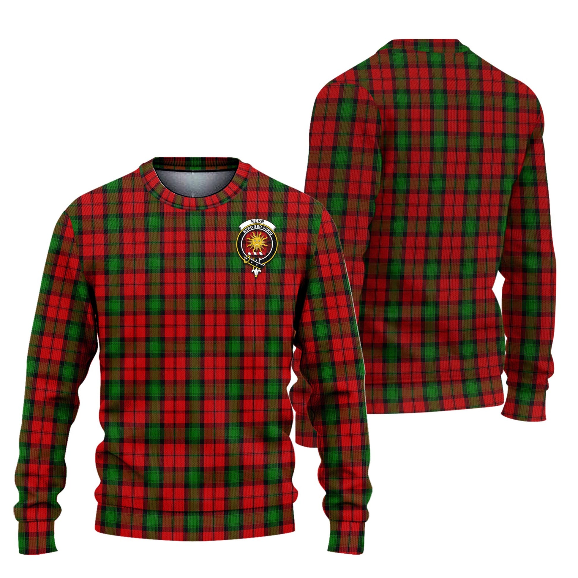Kerr Tartan Knitted Sweater with Family Crest Unisex - Tartanvibesclothing