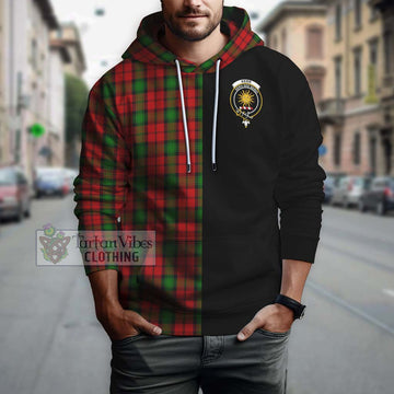 Kerr Tartan Hoodie with Family Crest and Half Of Me Style Zip Hoodie - Tartanvibesclothing Shop