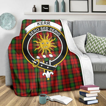 Kerr Tartan Blanket with Family Crest