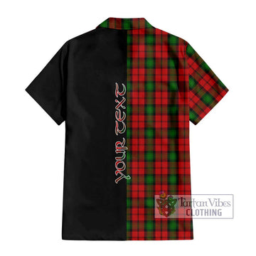 Kerr Tartan Short Sleeve Button Shirt with Family Crest and Half Of Me Style - Tartanvibesclothing Shop