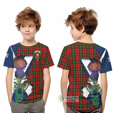 Tartan Vibes Clothing Kerr Tartan Family Crest Kid T-Shirt Scottish Thistle Celtic Inspired