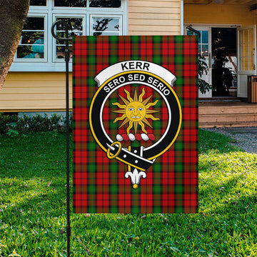 Kerr Tartan Flag with Family Crest