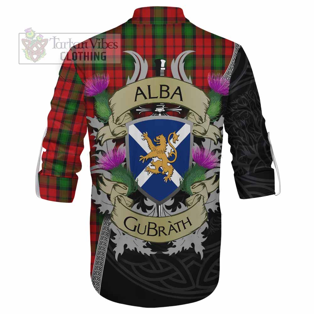 Tartan Vibes Clothing Kerr Tartan Family Crest Ghillie Kilt Shirt Lion Rampant Royal Thistle Shield Celtic Inspired