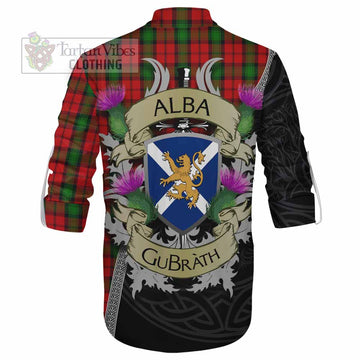 Tartan Vibes Clothing Kerr Tartan Family Crest Ghillie Kilt Shirt Lion Rampant Royal Thistle Shield Celtic Inspired