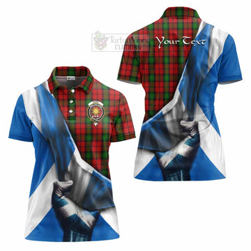 Tartan Vibes Clothing Kerr Tartan Women's Polo Shirt with Family Crest Scotland Patriotic Style