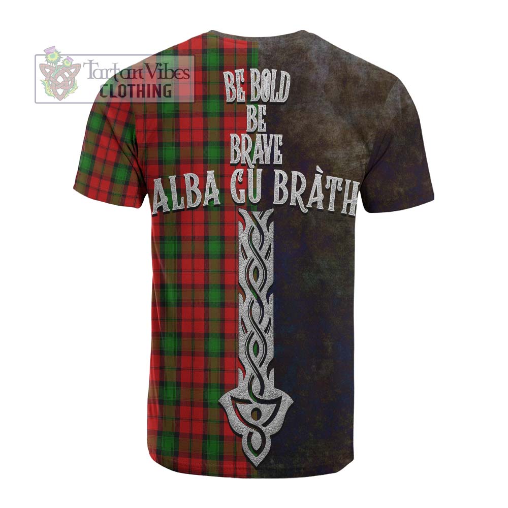 Tartan Vibes Clothing Kerr Tartan Family Crest Cotton T-shirt Alba Gu Brath Be Brave Lion Ancient Style