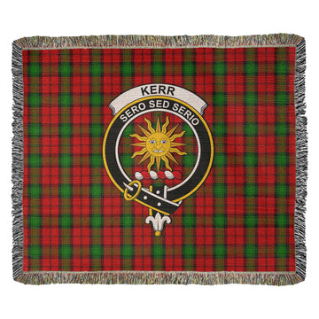 Kerr Tartan Woven Blanket with Family Crest