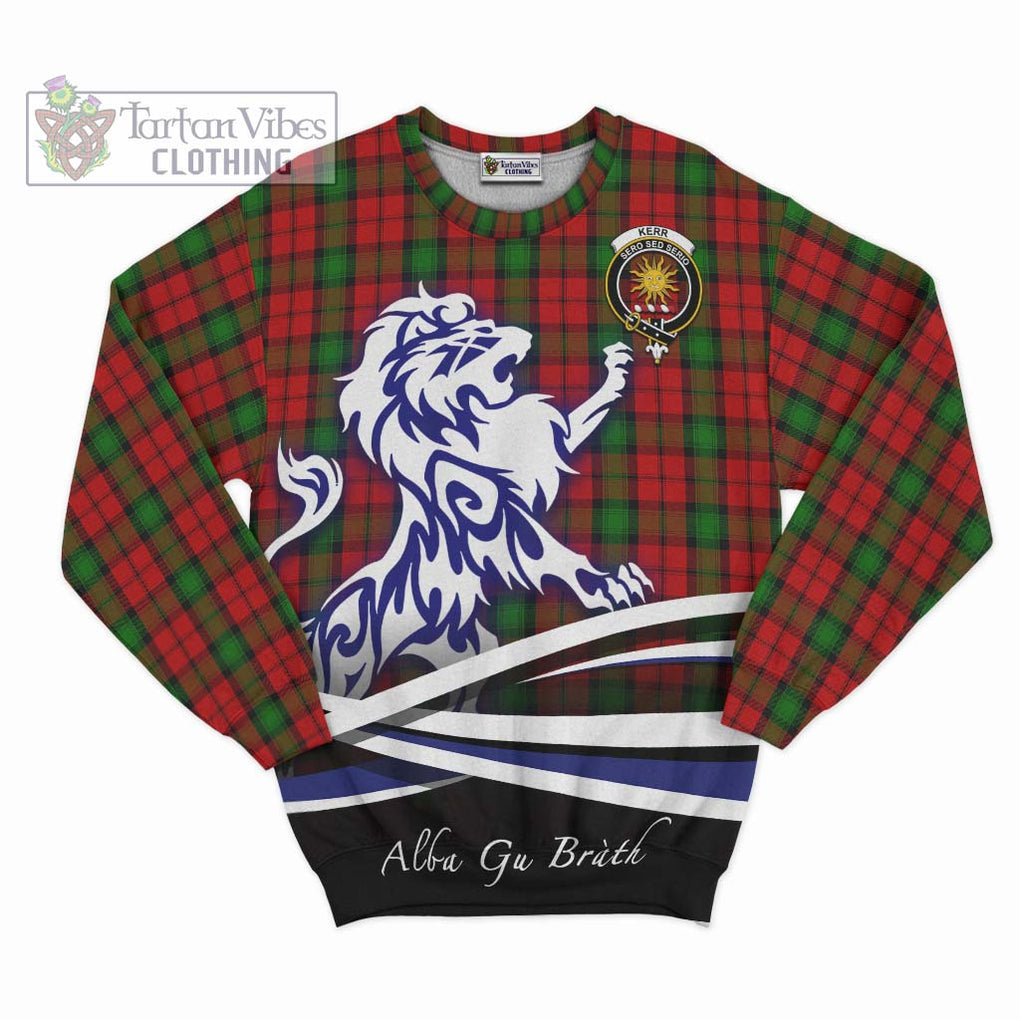 Kerr Tartan Sweatshirt with Alba Gu Brath Regal Lion Emblem - Tartanvibesclothing Shop